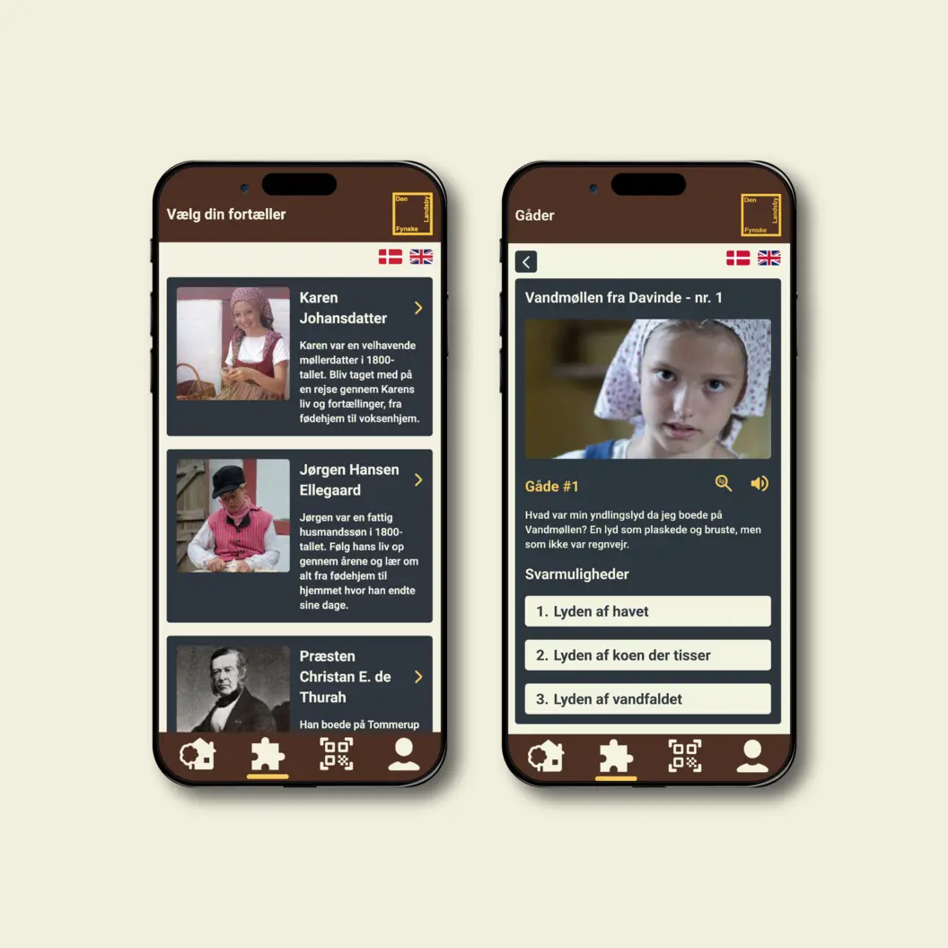 Prototype af Landsbyens Fortællinger appen